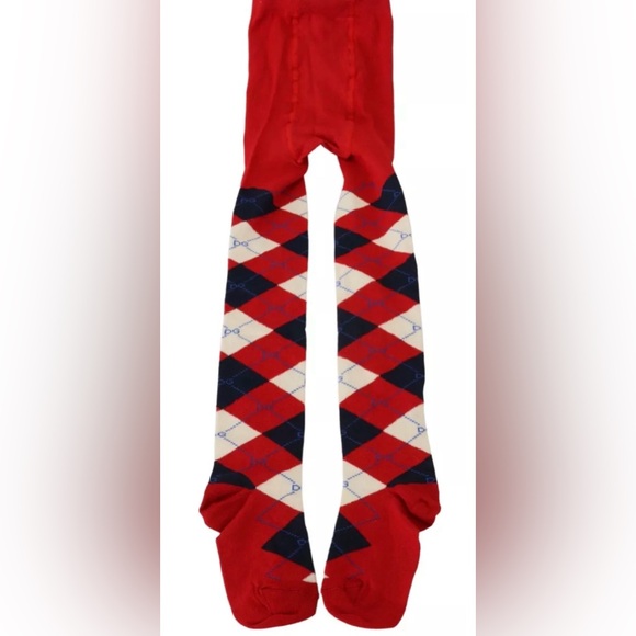 DOLCE & GABBANA KIDS Checked stretch cotton-blend tights - Picture 8 of 9